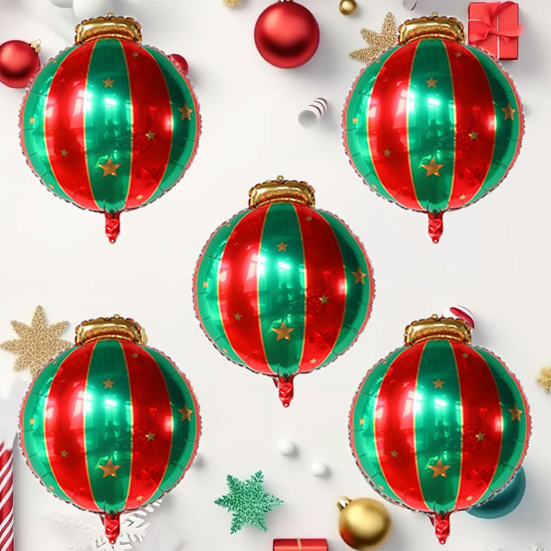 Wedding/Event Supply Store - 5 個レッドグリーンクリスマスボールサフペホイルバルーンメリークリスマスデコレーションホームストアパーティー用品ナヴィダード 2026 グロボス