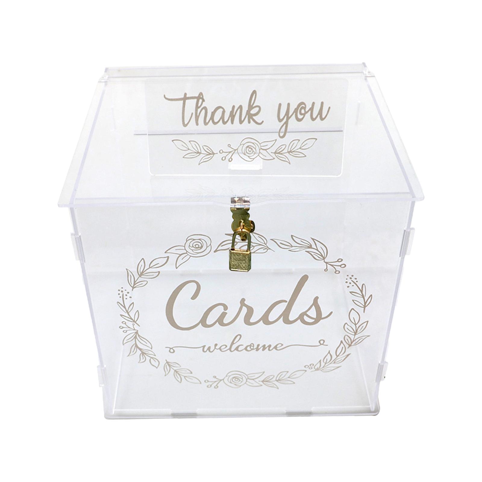 Wedding Card Box - ウェディングカードボックス 10.04x8.46x9.84インチ カードコレクション 卒業式 結婚披露宴 記念日