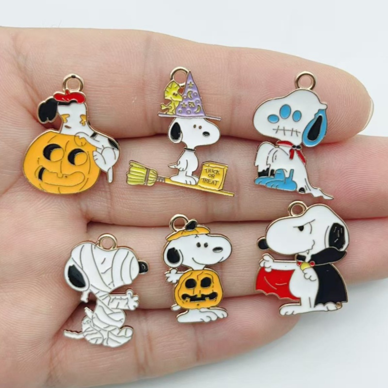 Wedding Yes - 10 個かわいいハロウィン漫画子犬合金エナメルチャームカボチャペンダント DIY ジュエリー作成アクセサリー