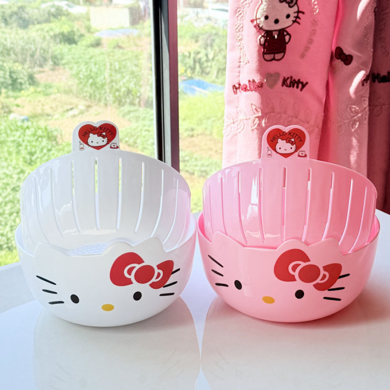 Wedding Hampers - ハローキティ二層式水切りかご、キッチン野菜洗いバスケット、多機能フルーツプレート、リビングルームキャンディプレート
