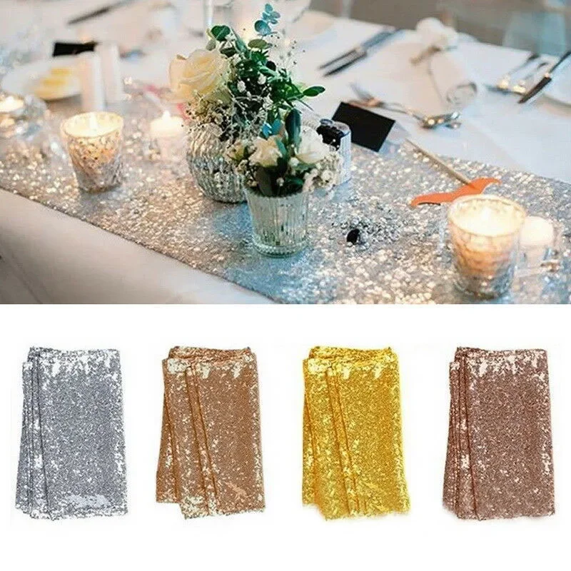 Table Runner Sequin - お祝い用スパンコールテーブルクロス テーブルランナー テーブルウェア ベビーシャワー パーティー ケータリング
