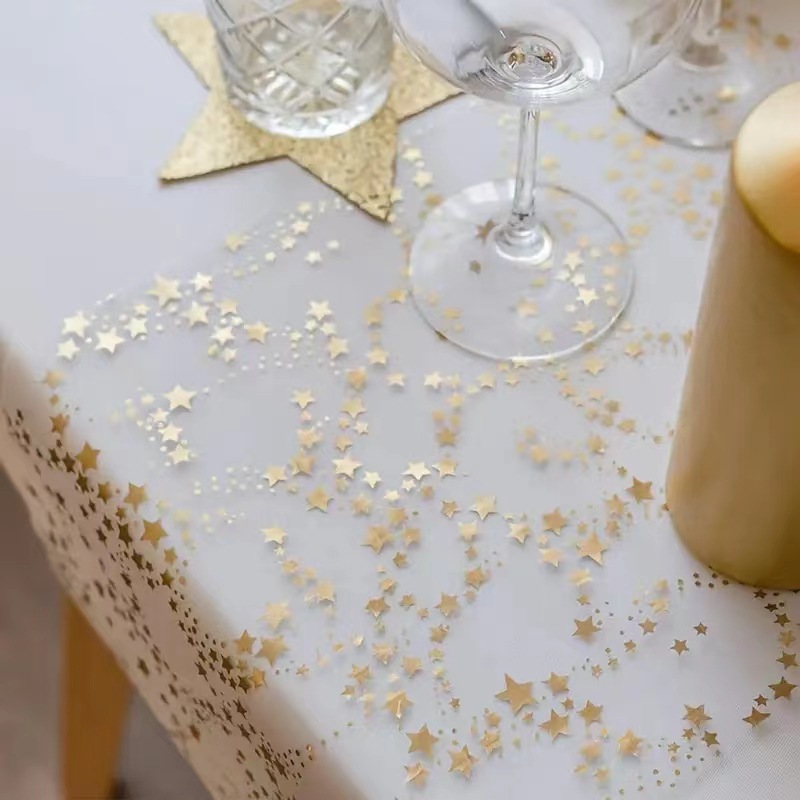 Table Runner Sequin - パーティーテーブルランナー ポリエステル繊維 スパークルメタリックゴールド 薄型テーブルランナー 金彩テーブルフラッグ 28*300cm