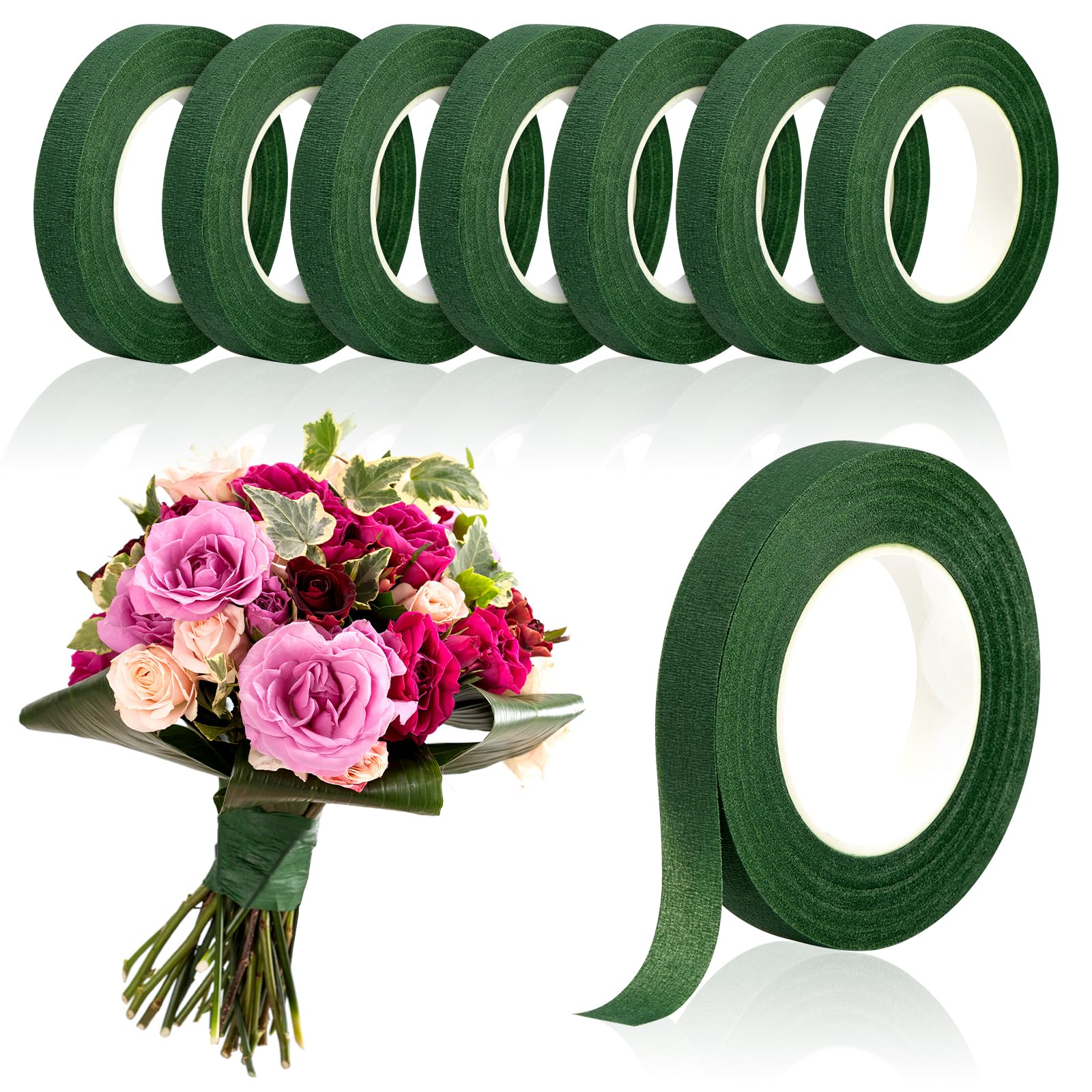 Wedding Supply Decor - 20 ヤードグリーンブーケ花柄テープ自己粘着包装紙テープ花屋包装 DIY 装飾花結婚式の用品
