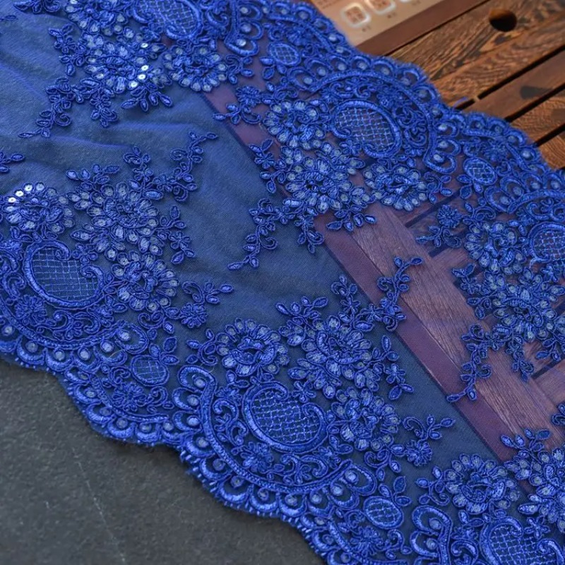 Table Runner Sequin - 高品質マルチカラーシークインレース生地、ウェディングドレス用、両面対称刺繍、DIYカーテン、テーブルランナー素材