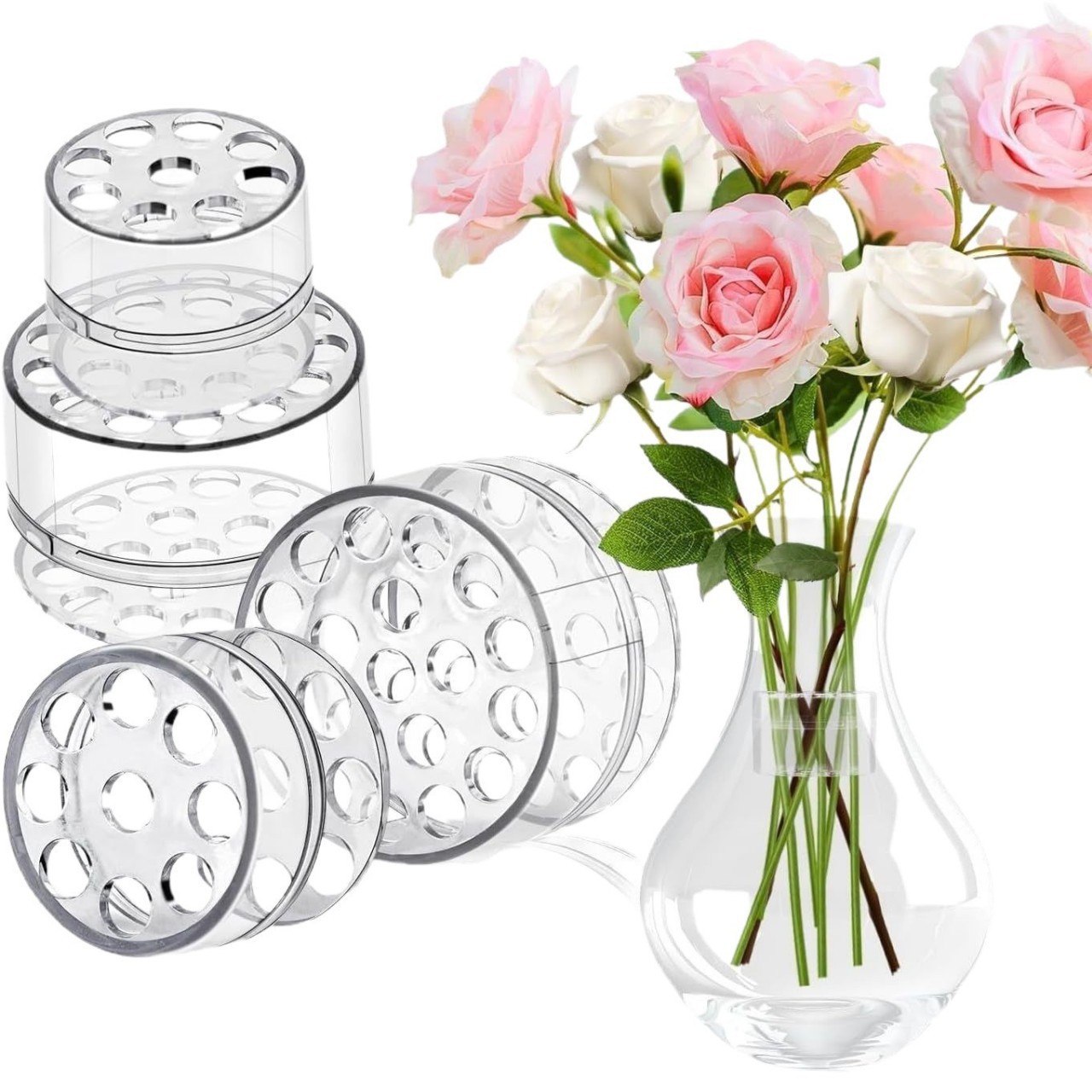 Flower Girl Basket - スパイラル型の生花用茎ホルダー、花瓶用スパイラル茎ホルダー、ブーケツイスター、DIYフラワーアートアクセサリー、シェイパー、フラワーギフト