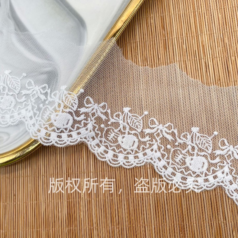 ミルクファイバーレーストリム 花柄刺繍ネットレース ドレス縫 - Wedding Water Supply のレビューと価格