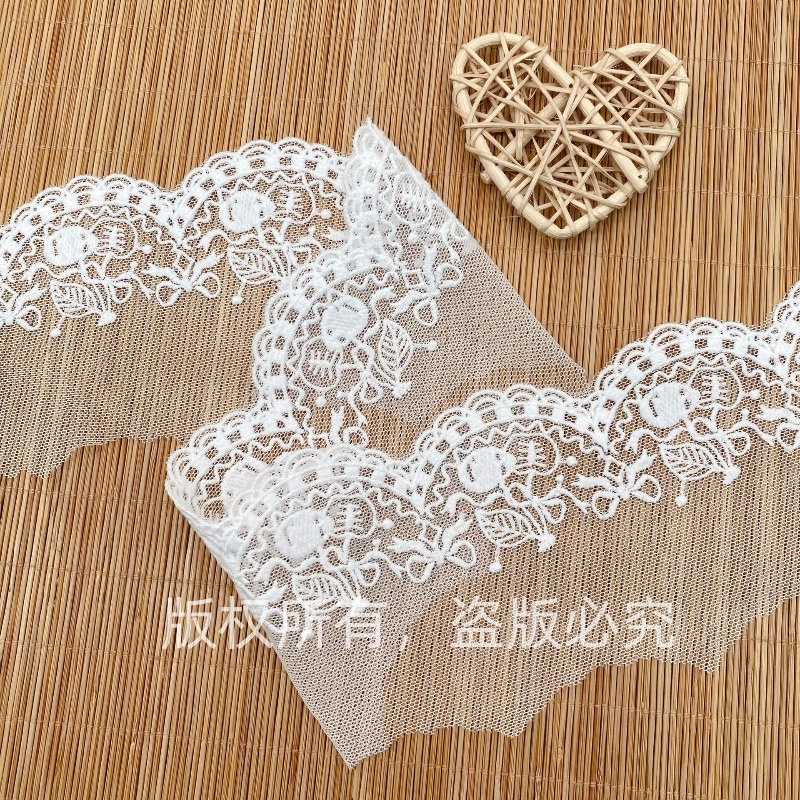 ミルクファイバーレーストリム 花柄刺繍ネットレース ドレス縫 - Wedding Water Supply のレビューと価格