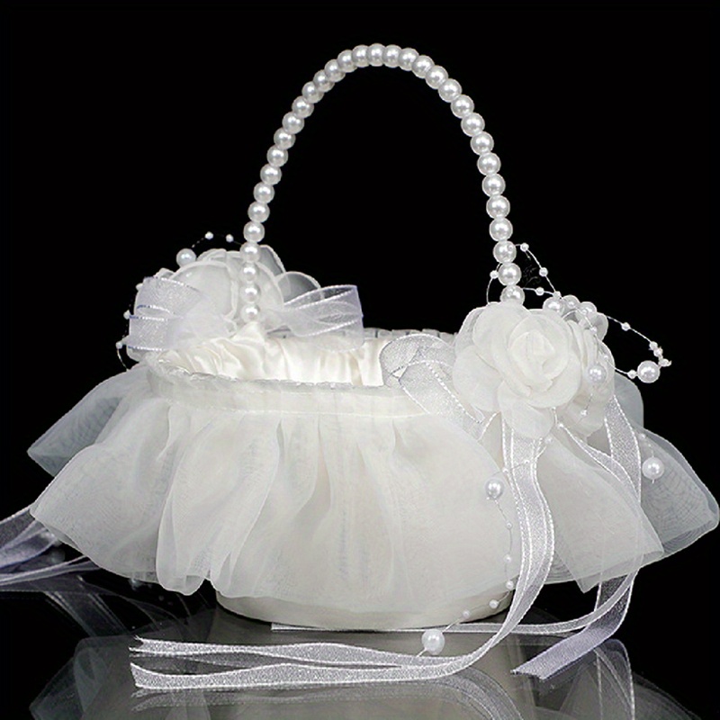 フラワーガールバスケット 結婚式用 フェアリーレース ちょう - Wedding Hampers のレビューと価格
