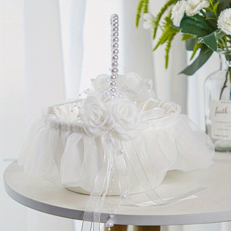 フラワーガールバスケット 結婚式用 フェアリーレース ちょう - Wedding Hampers のレビューと価格