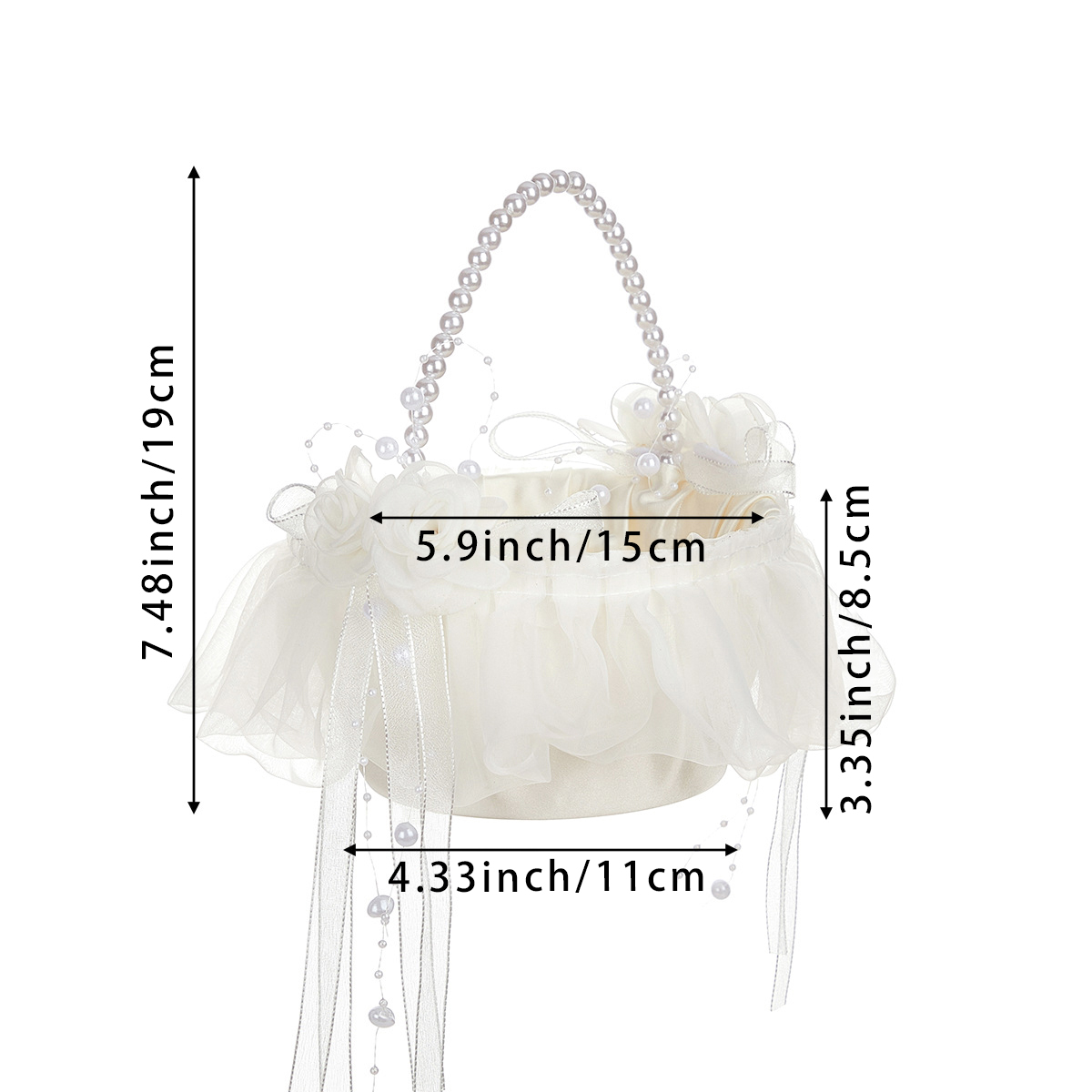 フラワーガールバスケット 結婚式用 フェアリーレース ちょう - Wedding Hampers のレビューと価格