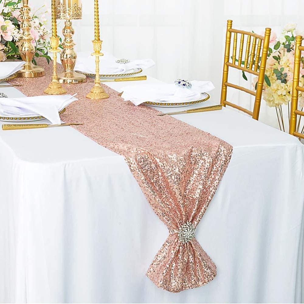 LICE-キラキラローズゴールドスパンコールテーブルランナー - Table Runner Sequin のレビューと価格