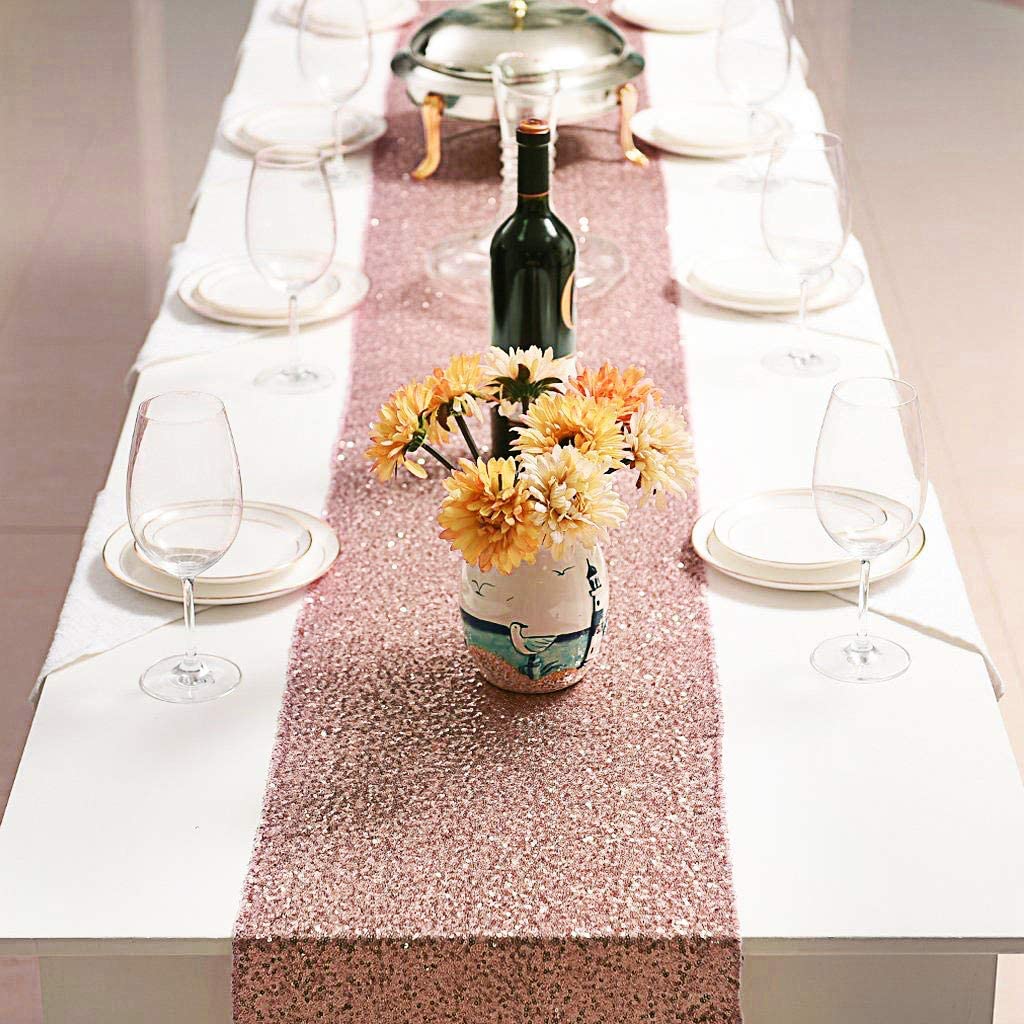 LICE-キラキラローズゴールドスパンコールテーブルランナー - Table Runner Sequin のレビューと価格