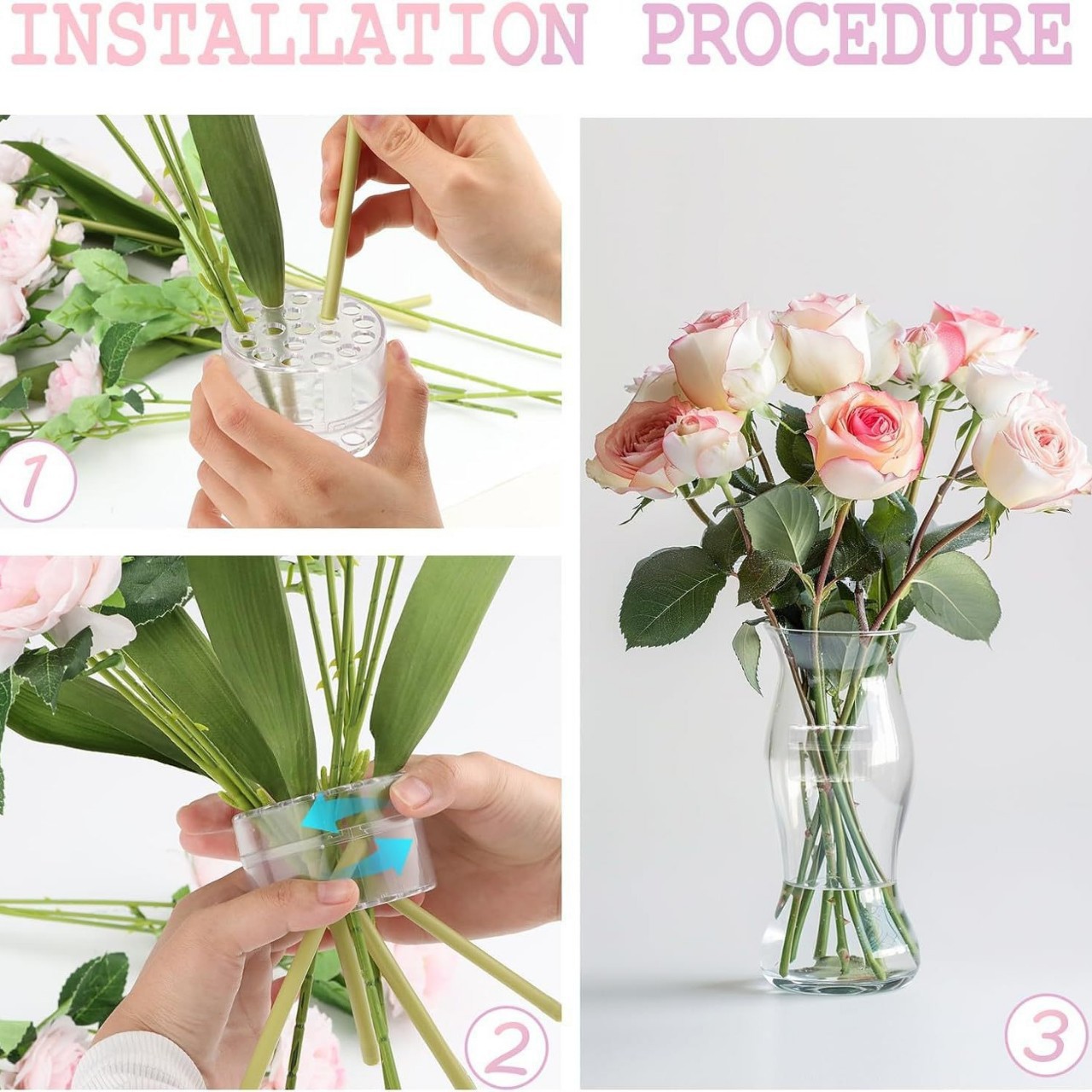 スパイラル型の生花用茎ホルダー、花瓶用スパイラル茎ホルダー、 - Flower Girl Basket のレビューと価格