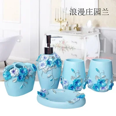 5個/セット 樹脂製バスルームアクセサリーキット 洗面用具セ - Wedding Bathroom Supply Kit のレビューと価格