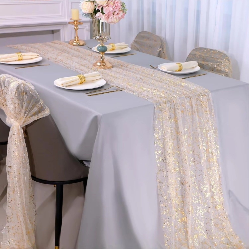ゴールデンシークイングリッターホットスタンピングテーブルフラ - Table Runner Sequin のレビューと価格