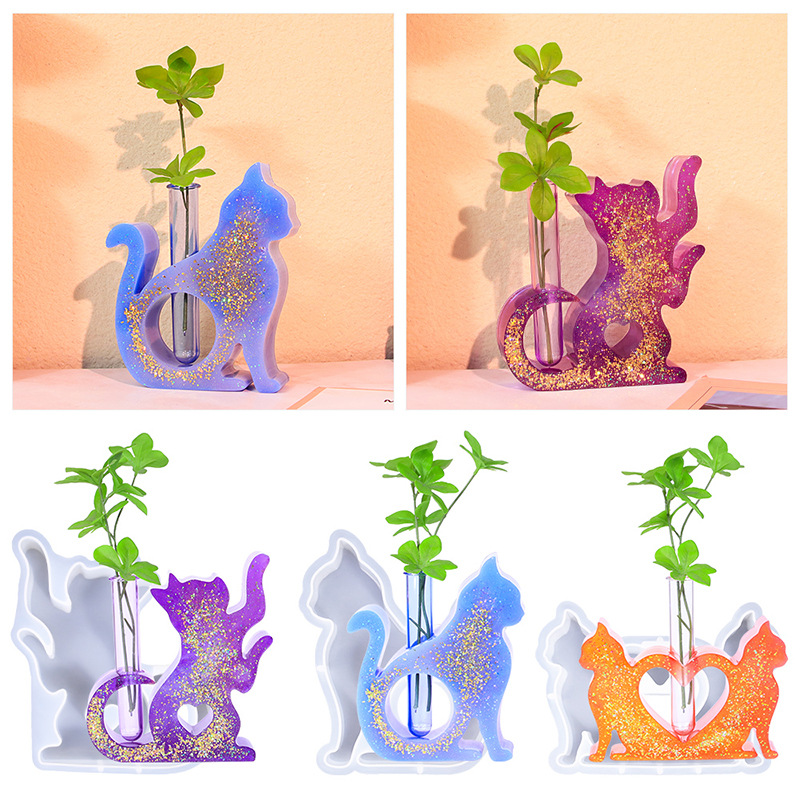 水耕植物用の猫型シリコーンエポキシ樹脂金型、植物ステーション - Flower Girl Basket のレビューと価格