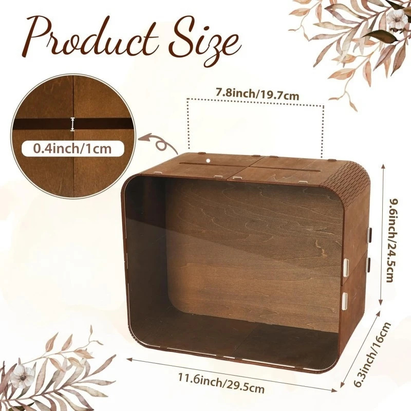 木製ウェディングカードボックス アクリル窓付き 素朴なDIY - Wedding Card Box のレビューと価格