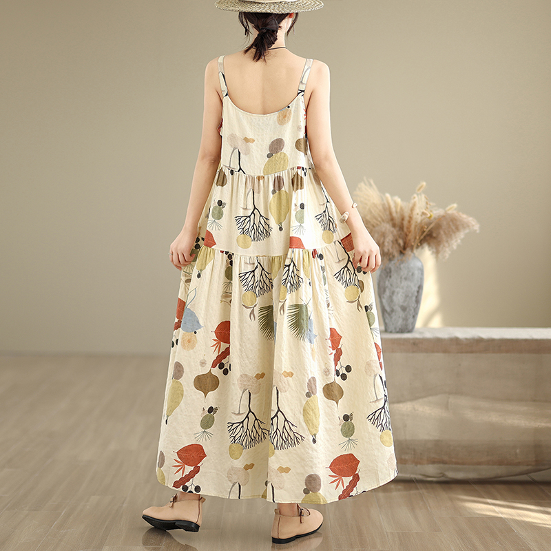 花柄コットンリネンマキシワンピース Aラインスカート ハイウ - Good Floral & Wedding Decor Supply Photos のレビューと価格