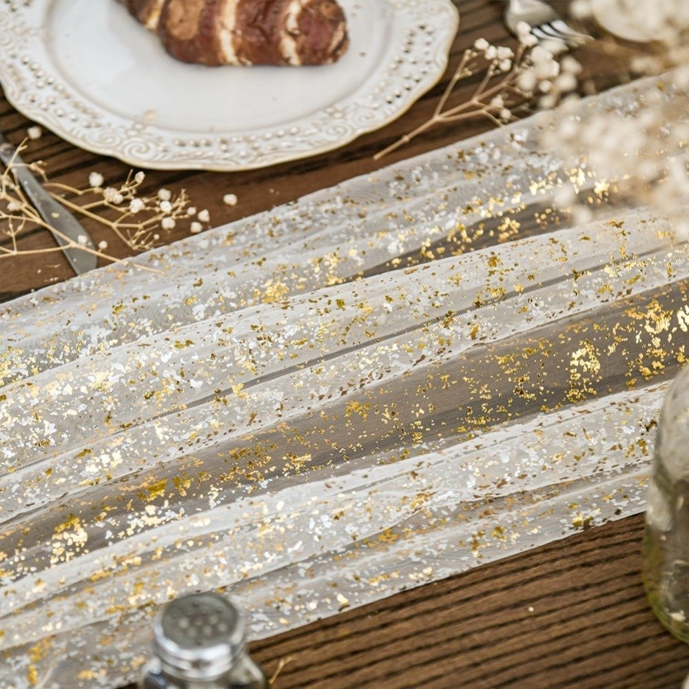 ゴールデンスパンコールグリッターホットスタンピングテーブルフ - Table Runner Sequin のレビューと価格