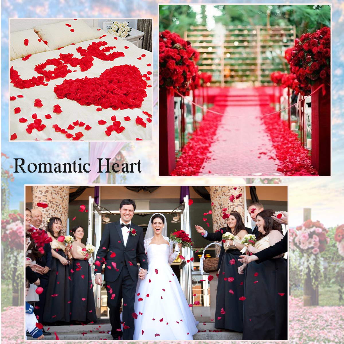 バレンタインデー 200 個 ロマンチックなパッド入り生地  - Wedding Hampers のレビューと価格
