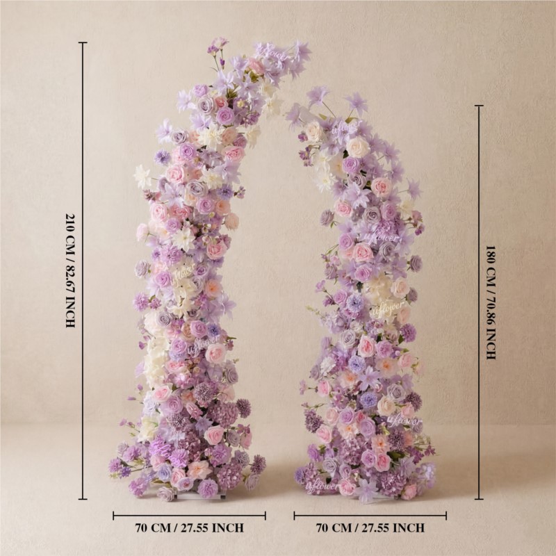 5D Uフラワー パープルピンクのユリ造花 ウェディングイベ - Wedding Arch Flower のレビューと価格