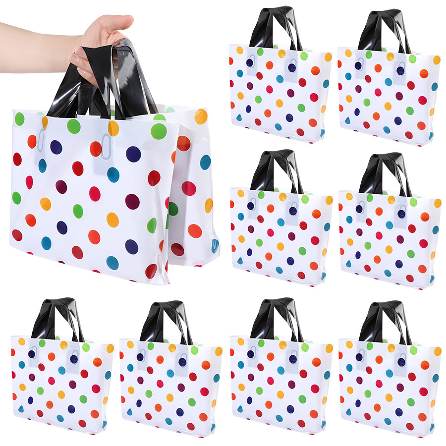 18 個水玉模様のトートバッグ厚みのある大型プラスチックギフ - Wedding/Event Supply Store のレビューと価格