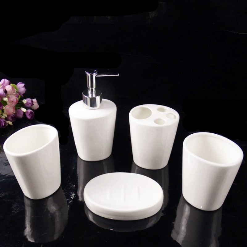 ホワイトセラミックバスルーム用品キット/バスルーム用ウェディ - Wedding Bathroom Supply Kit のレビューと価格
